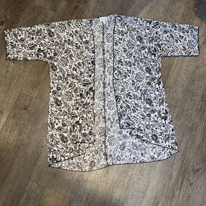 Lularoe Open Front Cardigan Shirt floral Print S/3